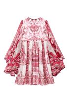 Kids Majolica-Print Silk Chiffon Dress